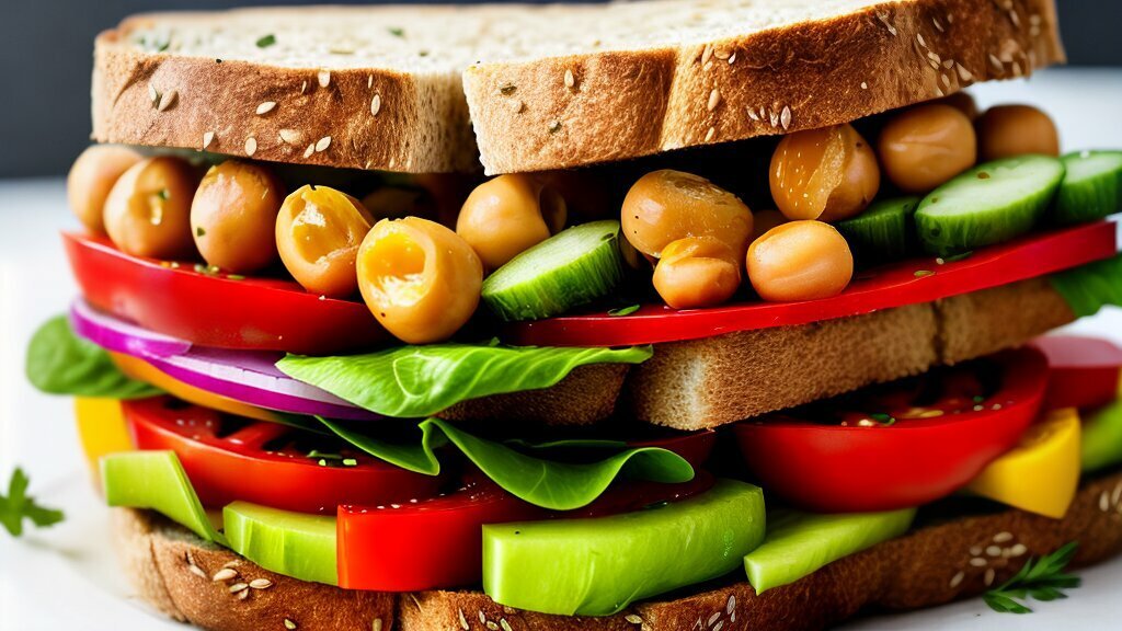 Vegan chickpea salad sandwich