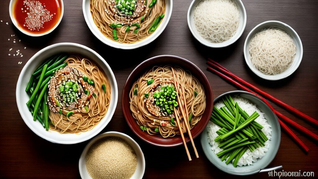 vegan chinese noodles and sauce
